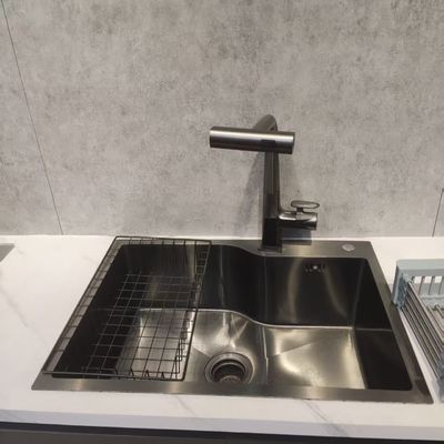 качество  Handmade 15° Slope Diversion Stainless Steel Kitchen Sink with 304/316 Food Grade Material фабрика