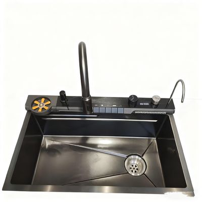 Комплект кухонной мойки из нержавеющей стали с двумя чашами 800 мм с высоким изливом для современных кухонь