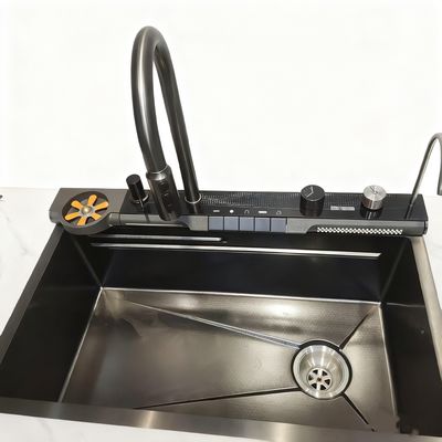 Комплект кухонной мойки из нержавеющей стали с двумя чашами 800 мм с высоким изливом для современных кухонь