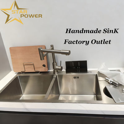 Luxury 316 Stainless Steel Kitchen Sink with 250-300mm Bowl Depth and 1.8-2.0mm Thickened Panel