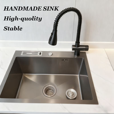 Food-Grade 304/316 Stainless Steel Kitchen Sink with 25-30cm Deep Basin and Fingerprint-Proof PVD Coating