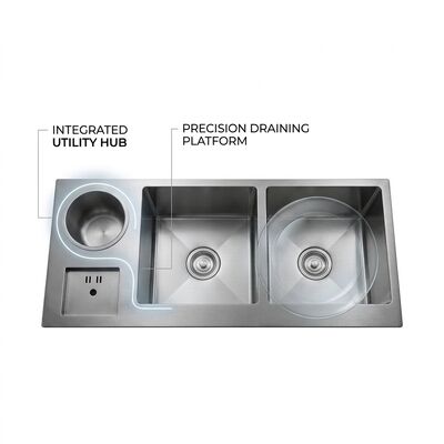 Хорошая цена Farmhouse 28x19 Workstation Kitchen Sink SUS304 16 Gauge with Cutting Board онлайн