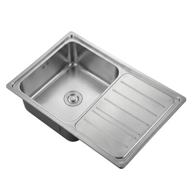 Хорошая цена Workstation 30x18 Kitchen Sink SUS304 16 Gauge Single Bowl with Drainboard онлайн