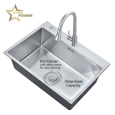 Хорошая цена Nano Black 31x20 Undermount Handmade Kitchen Sink SUS304 Single Bowl 18 Gauge онлайн