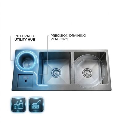 Хорошая цена 36 Inch PVD Gold Single Bowl Farmhouse Workstation Kitchen Sink SUS304 16 Gauge онлайн