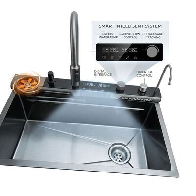 Хорошая цена 26 Inch RV Camper Van Single Bowl Sink SUS304 20 Gauge with Foldable Faucet online