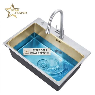 Хорошая цена 20 Inch Bar Prep Undermount Single Bowl Kitchen Sink 18 Gauge Nano Black Coating онлайн