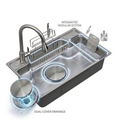 Хорошая цена 30 Inch Farmhouse Apron Front Double Bowl Kitchen Sink 16 Gauge with Grids онлайн